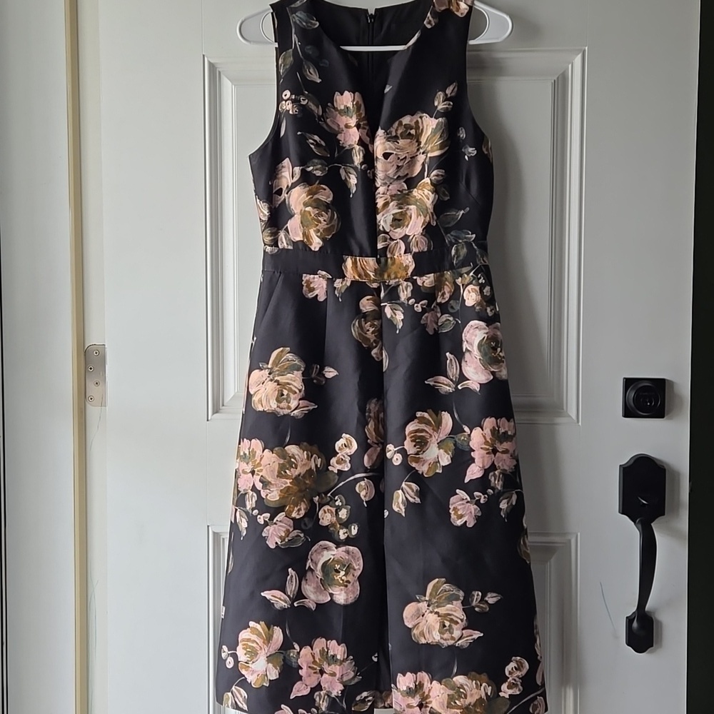 J. Crew Collection Silk & Wool Blend Floral Midi Dress